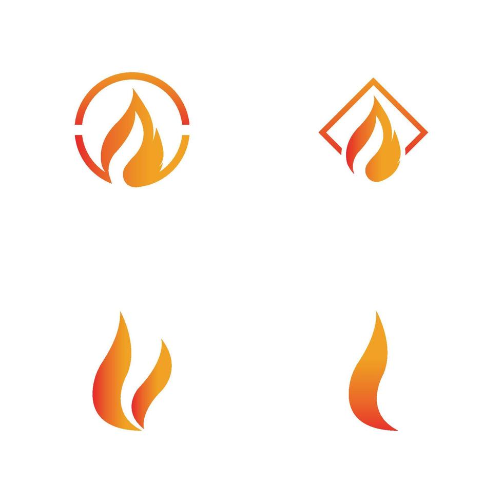 Fire with flame  Logo  Vector icon illustration