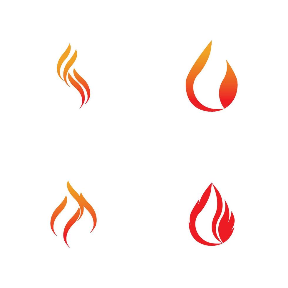 Fire with flame  Logo  Vector icon illustration