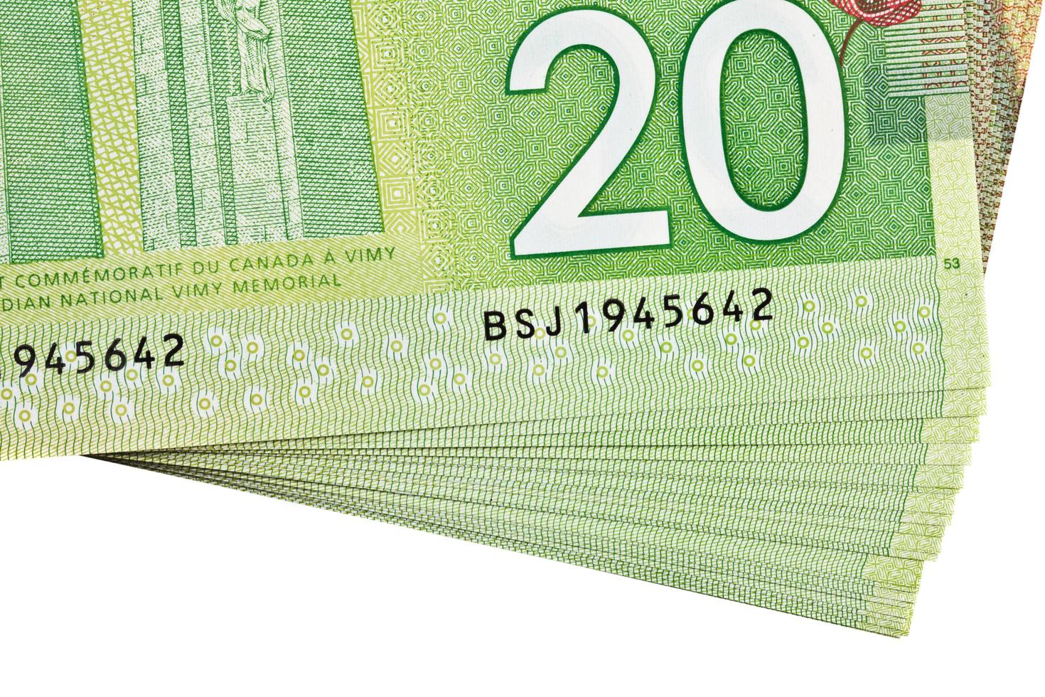 Ottawa, Canada, Avril 13, 2013,  The New Polymer Twenty Dollar Bills Detail photo