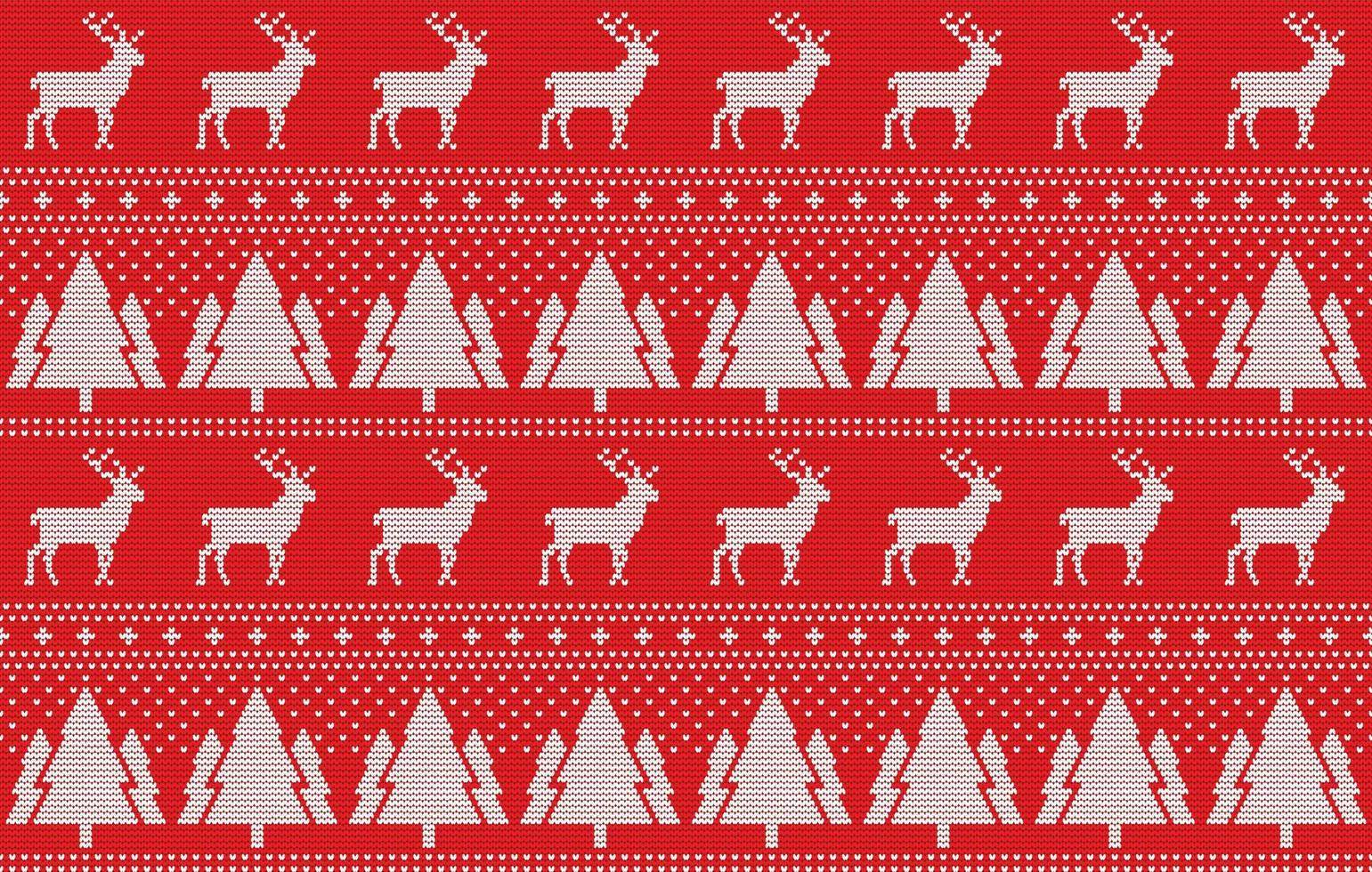 Christmas sweater seamless knitting pattern vector