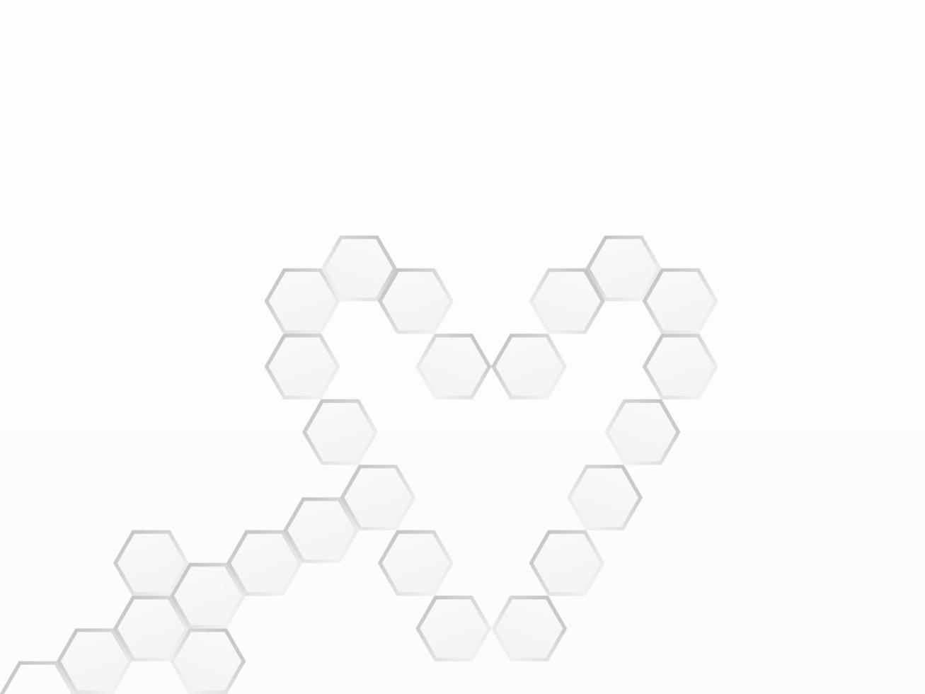 Concept abstract hexagon background. Technology  on white background.  Embossed Hexagon , honeycomb ,light and shadow. Vector illustration.