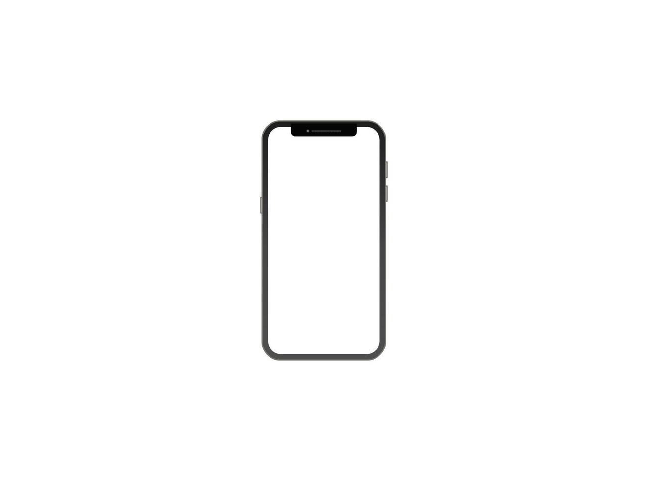 concepto de teléfono inteligente de pantalla táctil con interfaz en blanco. elemento de interfaz en los iconos de la pantalla y botones aislados sobre fondo blanco. comunicación inalámbrica del teléfono móvil. ilustración vectorial 3d. vector