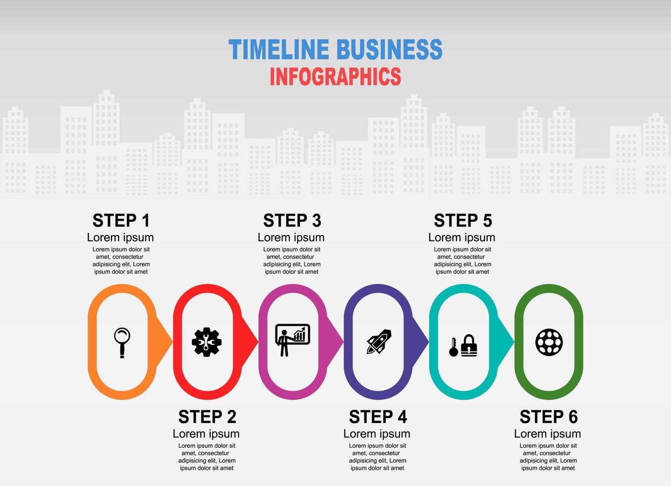 ilustración vectorial. Plantilla de opciones de número de infografías abstractas. se puede utilizar para el diseño de flujo de trabajo, diagrama, negocios 6 pasos, banner, diseño web. vector