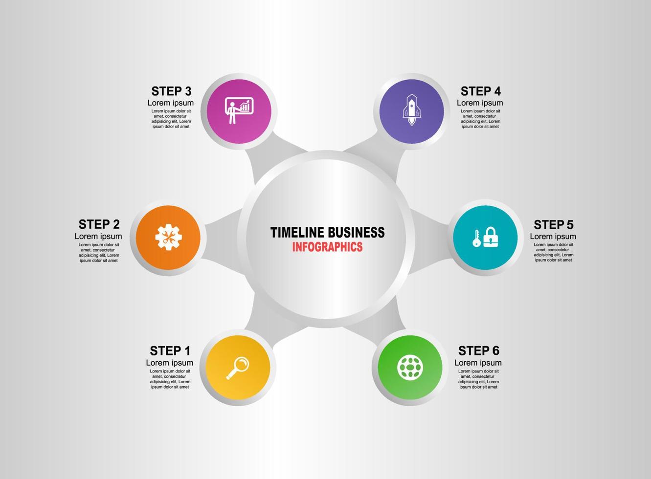 Vector illustration. Abstract infographics number options template. Can be used for workflow layout, diagram, business 6 steps, banner, web design.