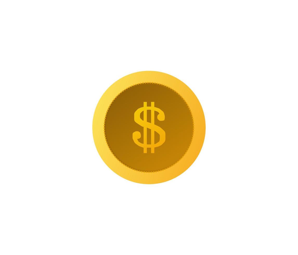 Vector dollar icon isolated on white background