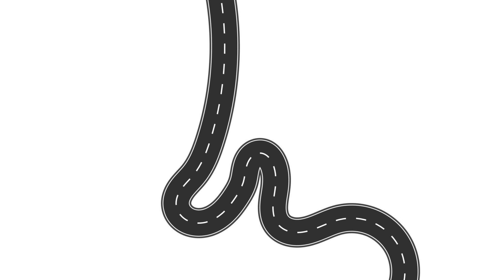 Roadway journey to the future. Asphalt street isolated on white background. Symbols Way to the goal of the end point. Path mean successful business planning Suitable for advertising and presentstation vector