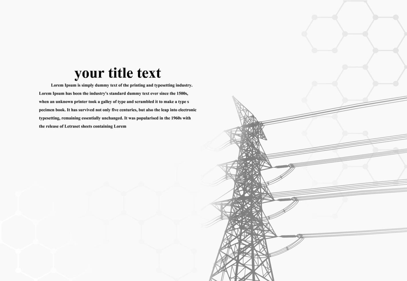 poste eléctrico .sistemas de transmisión de alto voltaje. una red de torres eléctricas de alta tensión interconectadas de transmisión de energía eléctrica. líneas suministra electricidad al texto. pilón, red de postes. vector