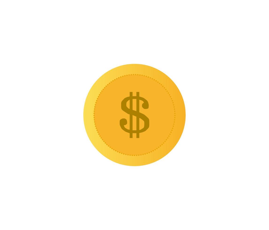 Vector dollar icon isolated on white background