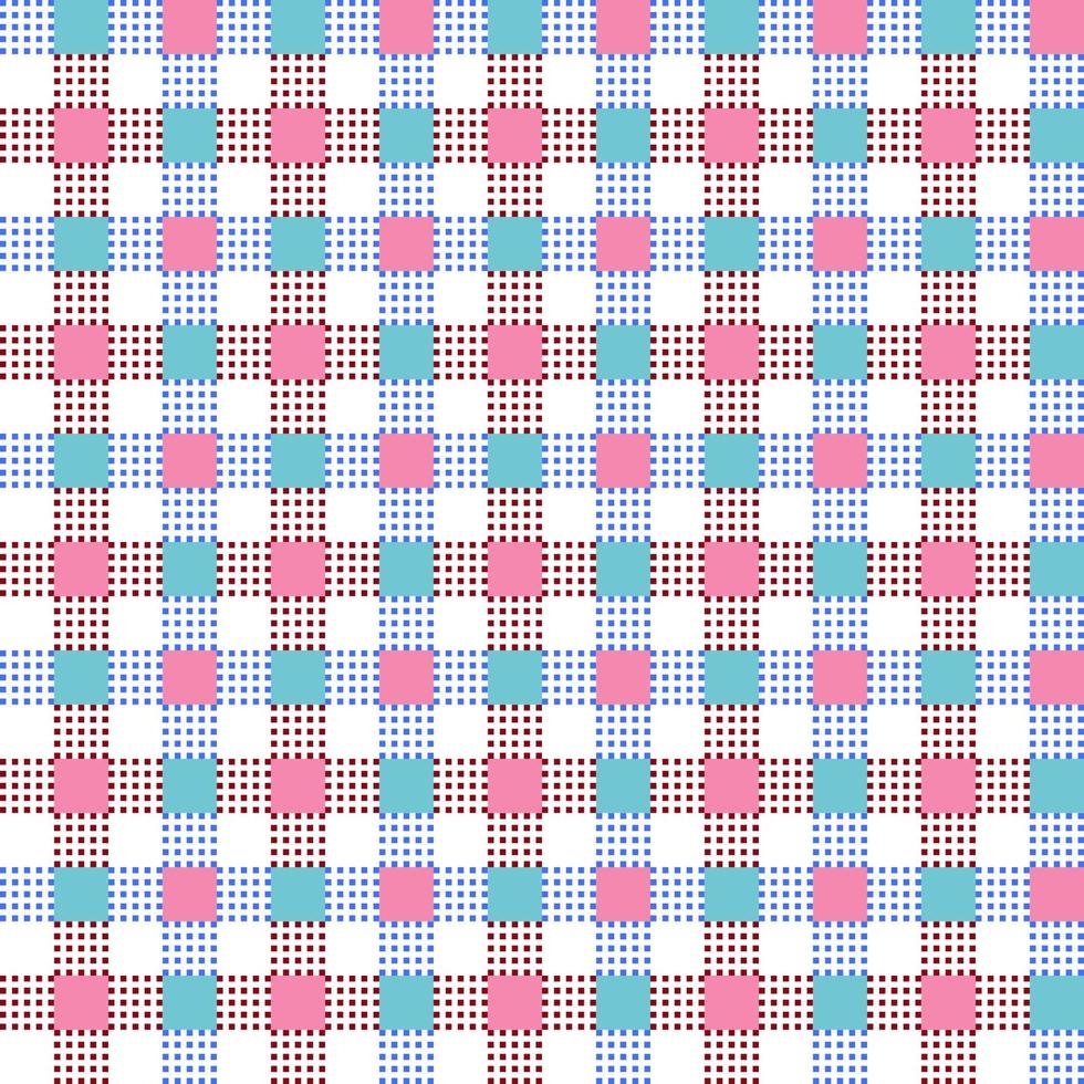 Set of 6 Gingham pattern set.  seamless patterns. Abstract geometric backgrounds. Traditional classic Gingham tablecloth pattern. dress, skirt, napkin, or other Easter holiday textile design.Vector. vector