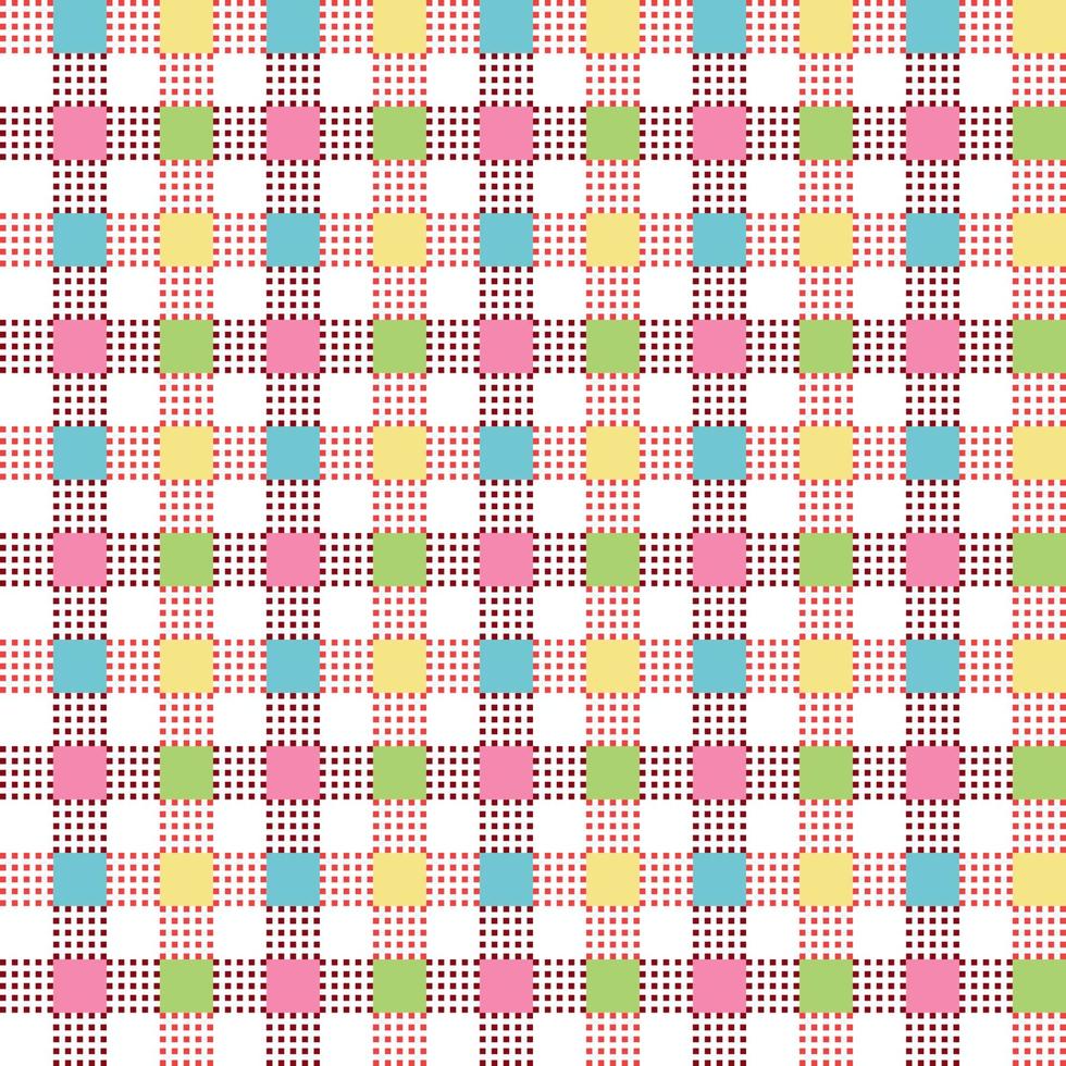 Set of 6 Gingham pattern set.  seamless patterns. Abstract geometric backgrounds. Traditional classic Gingham tablecloth pattern. dress, skirt, napkin, or other Easter holiday textile design.Vector. vector