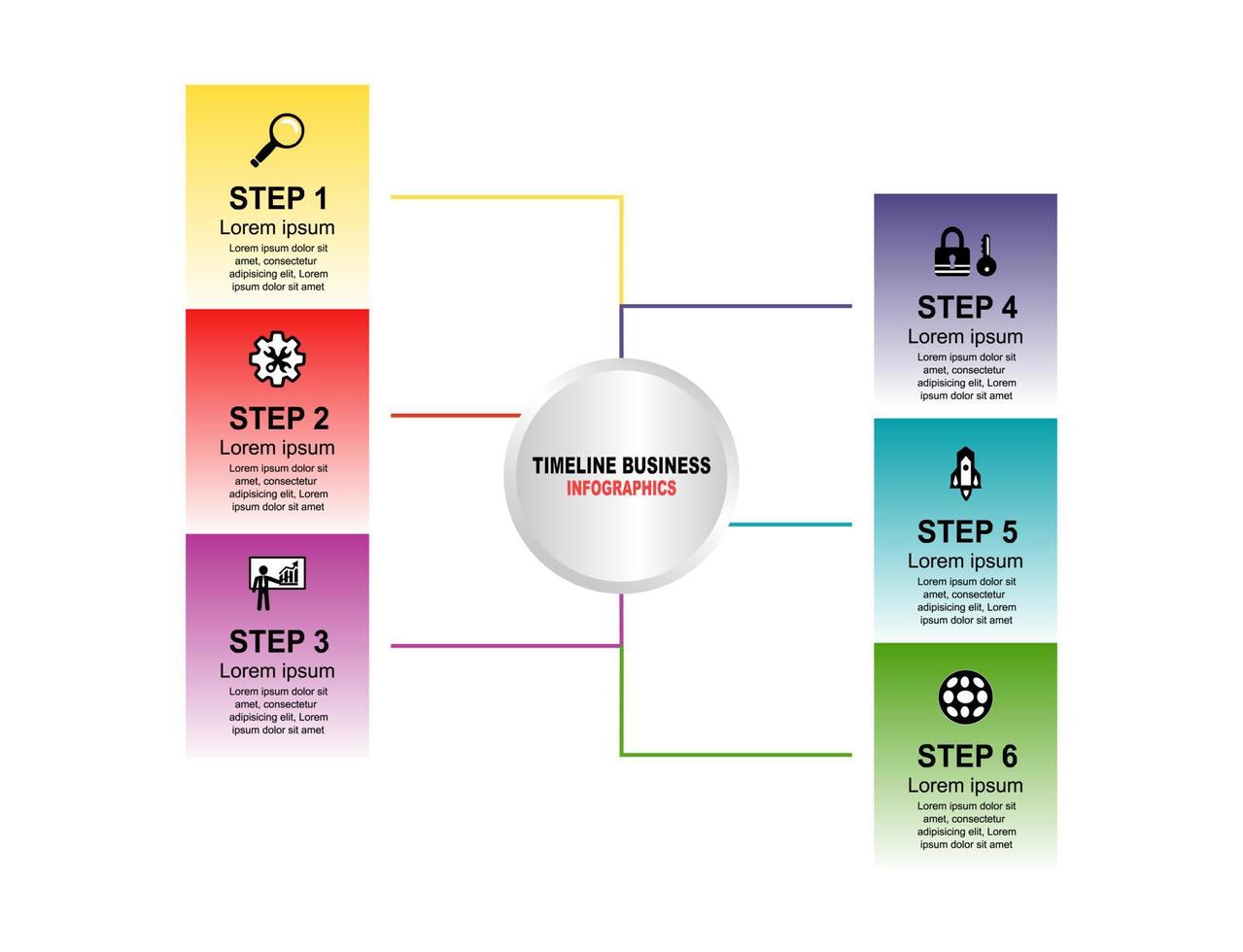 Vector illustration. Abstract infographics number options template. Can be used for workflow layout, diagram, business 6 steps, banner, web design.