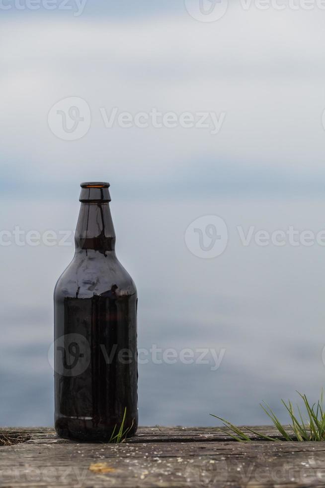 Opened 500ml Bottle of Beer photo