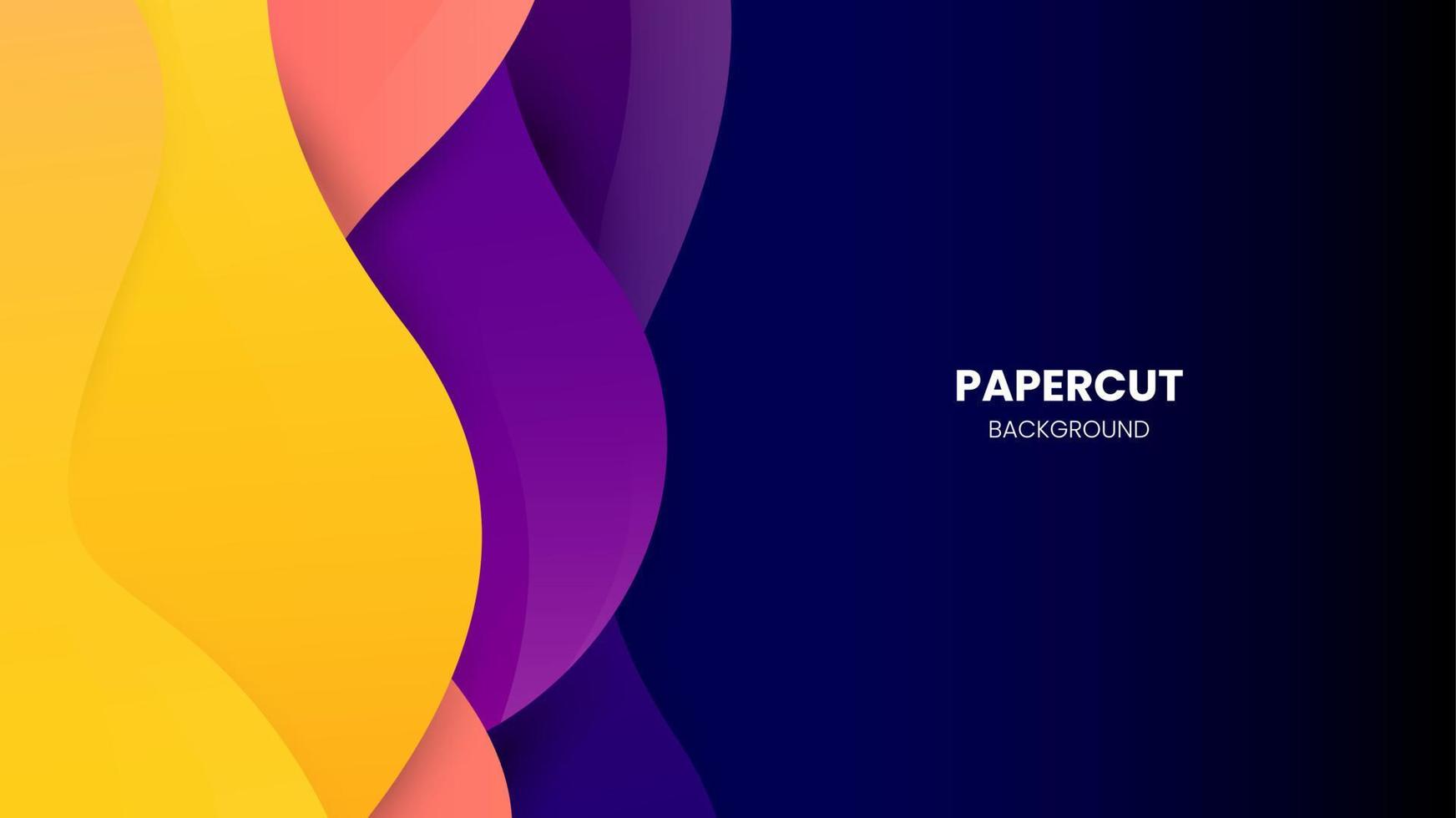 Elegante fondo decorativo colorido papercut premium con vector de espacio de copia