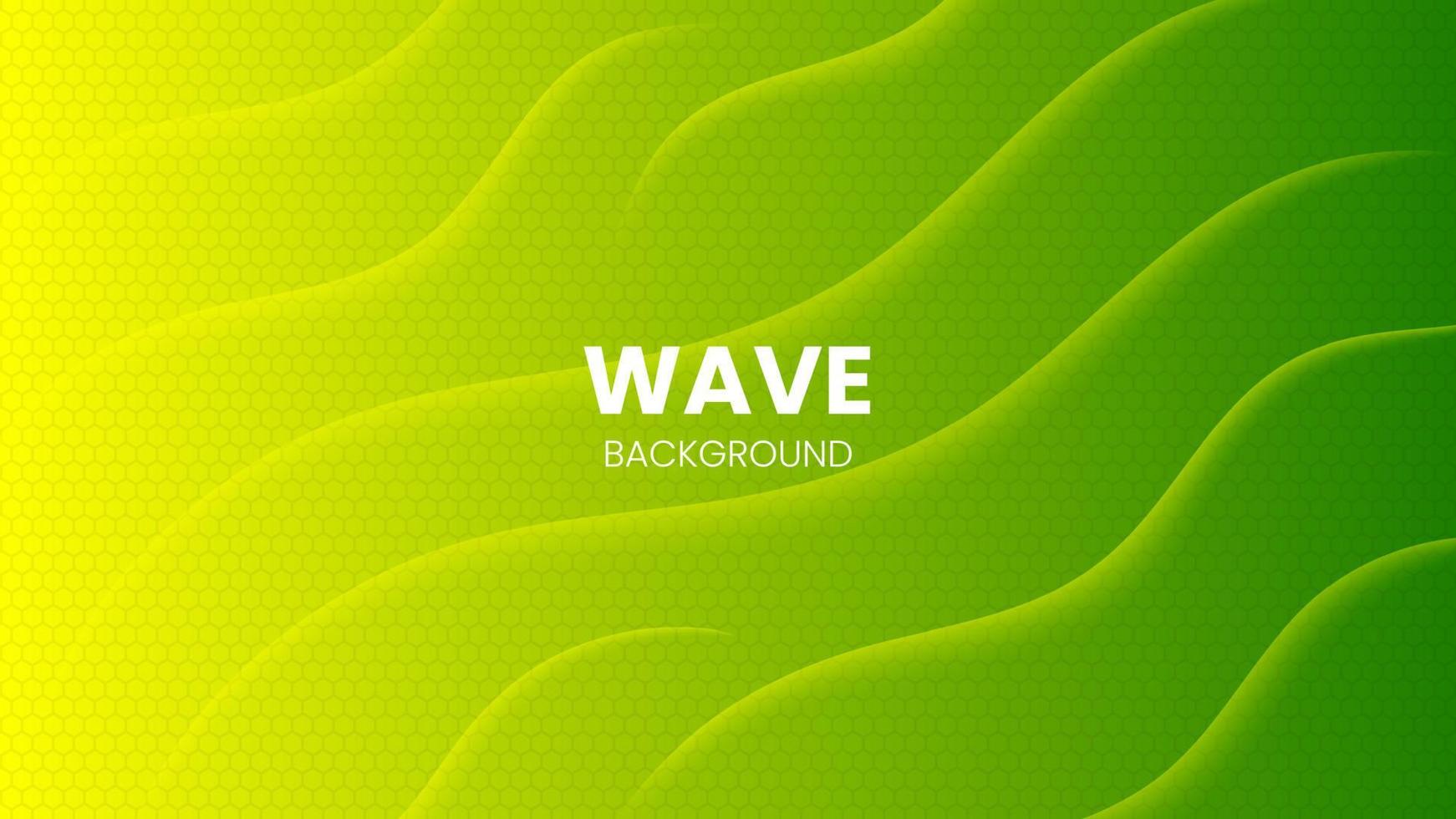 Modern wave background with dimension green light layers smooth gradient Premium Vector