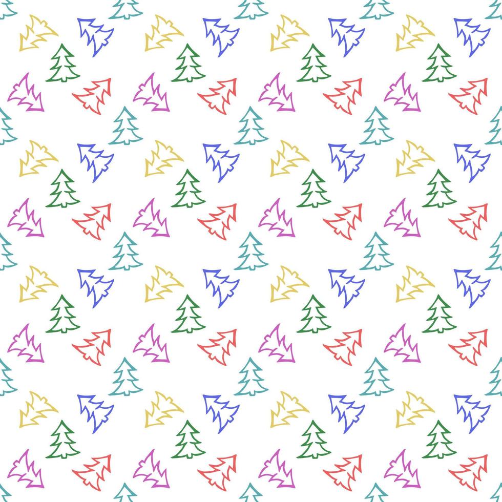 seamless pattern with multicolored christmas trees vector