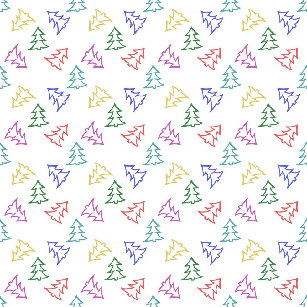 seamless pattern with multicolored christmas trees vector