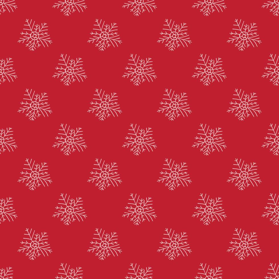 seamless pattern with snowflakes on red background vector