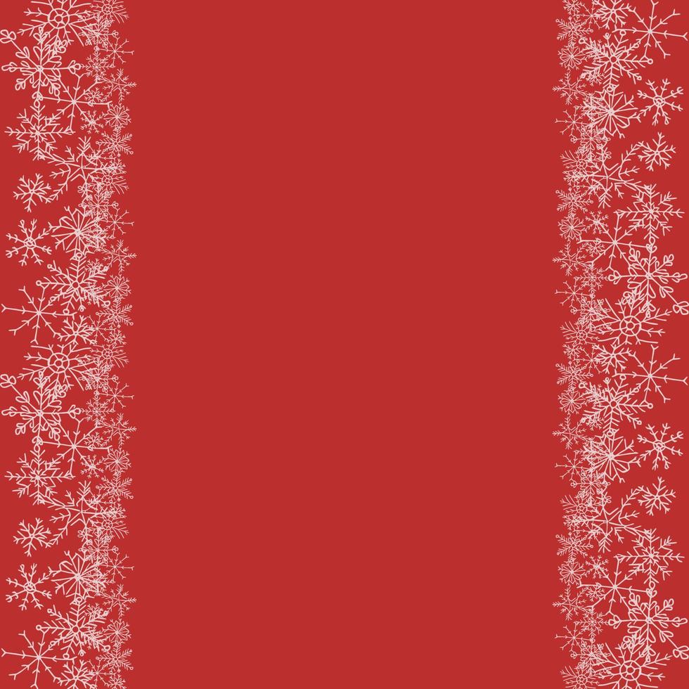 red christmas background with snowflakes and with place for text vector