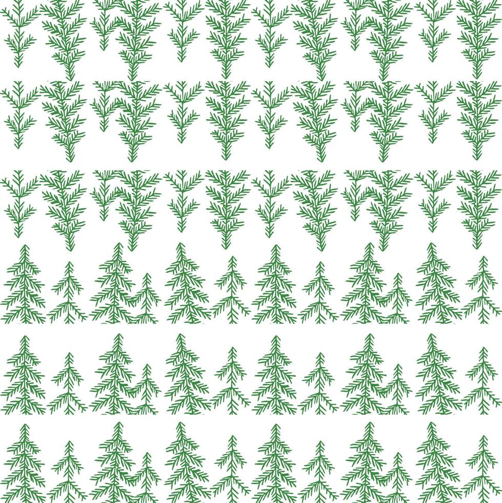 seamless green christmas background with christmas trees vector
