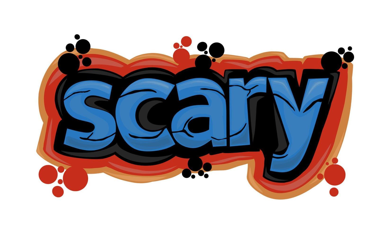 SCARY writing graffiti design on a white background vector