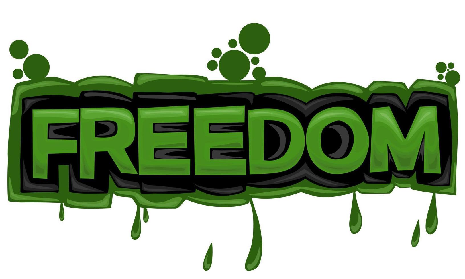 FREEDOM writing graffiti design on a white background vector