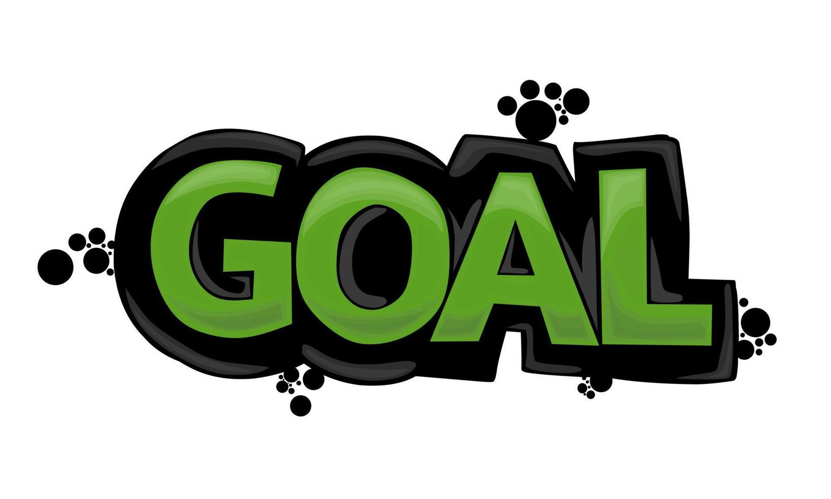 GOAL writing graffiti design on a white background vector