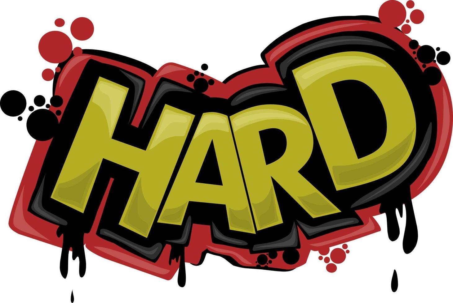 HARD writing graffiti design on a white background vector