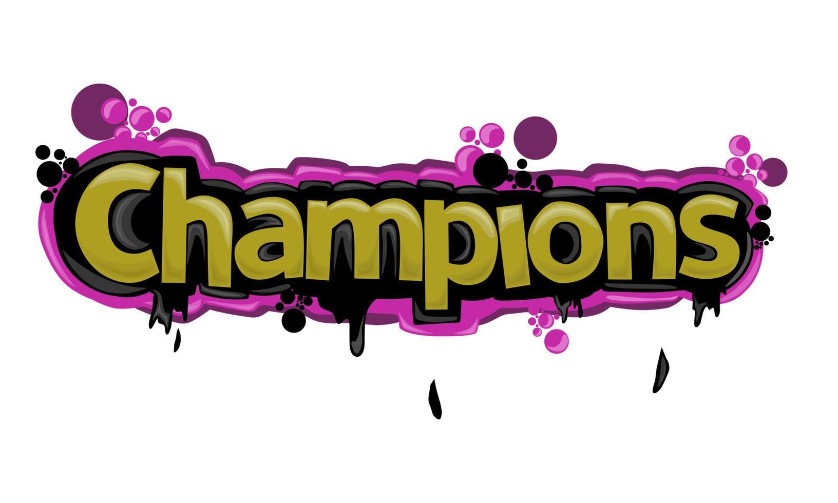 CHAMPION writing graffiti design on white background vector