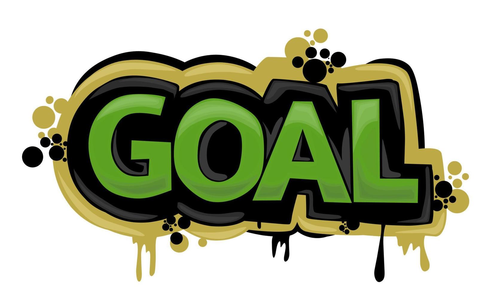 GOAL writing graffiti design on a white background vector