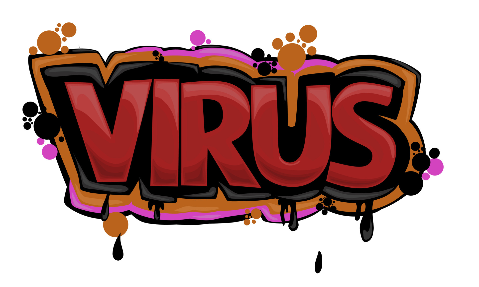 VIRUS writing graffiti design on a white background 4296457 Vector Art