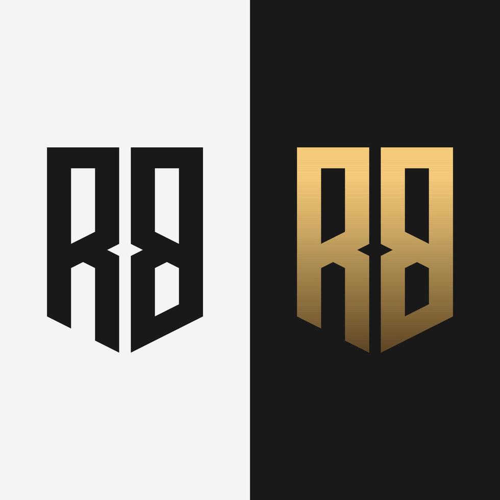 Letter Initial Monogram R B RB BR Shield Logo Design Template vector