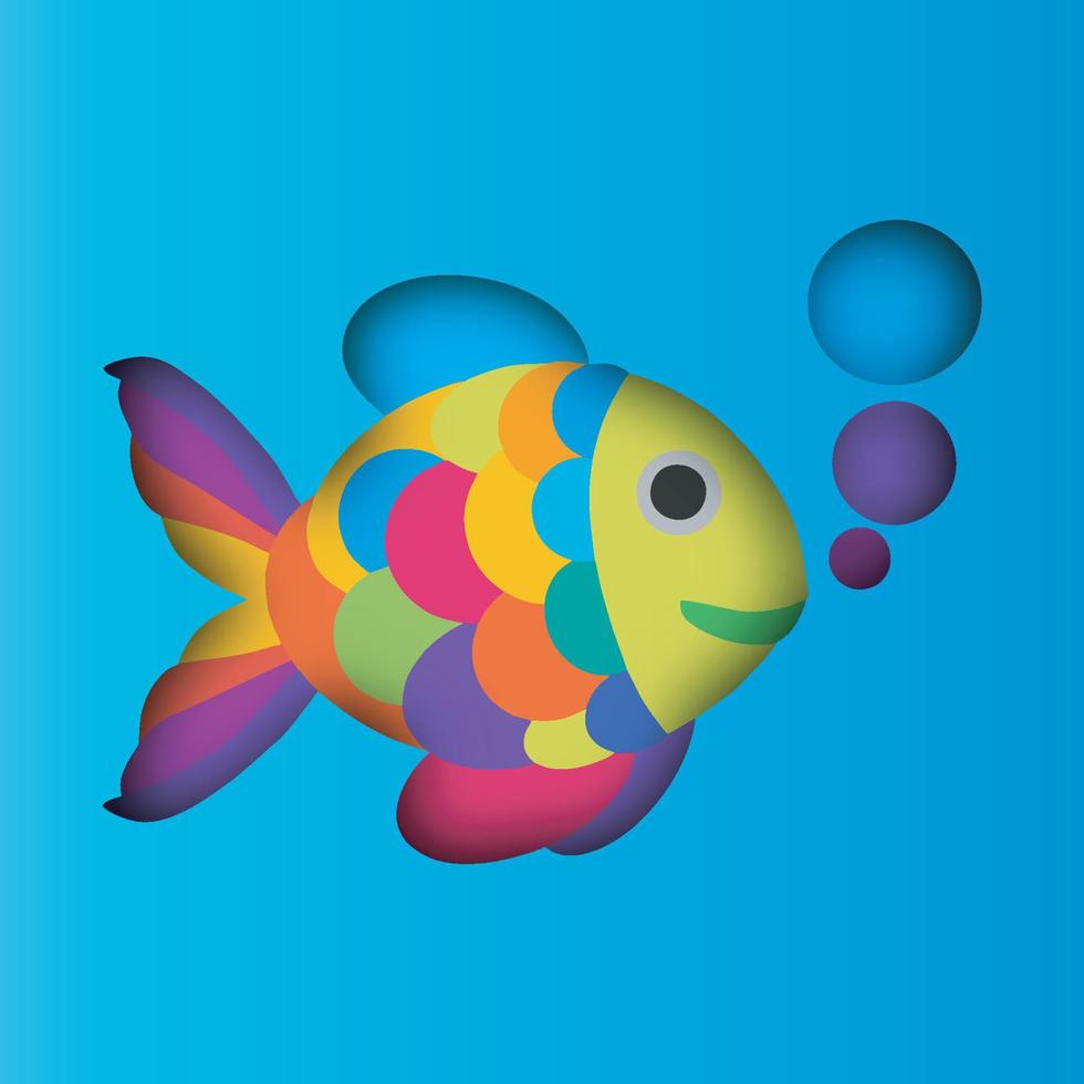 colorful vector fish. Abstract design. Vector illustration.