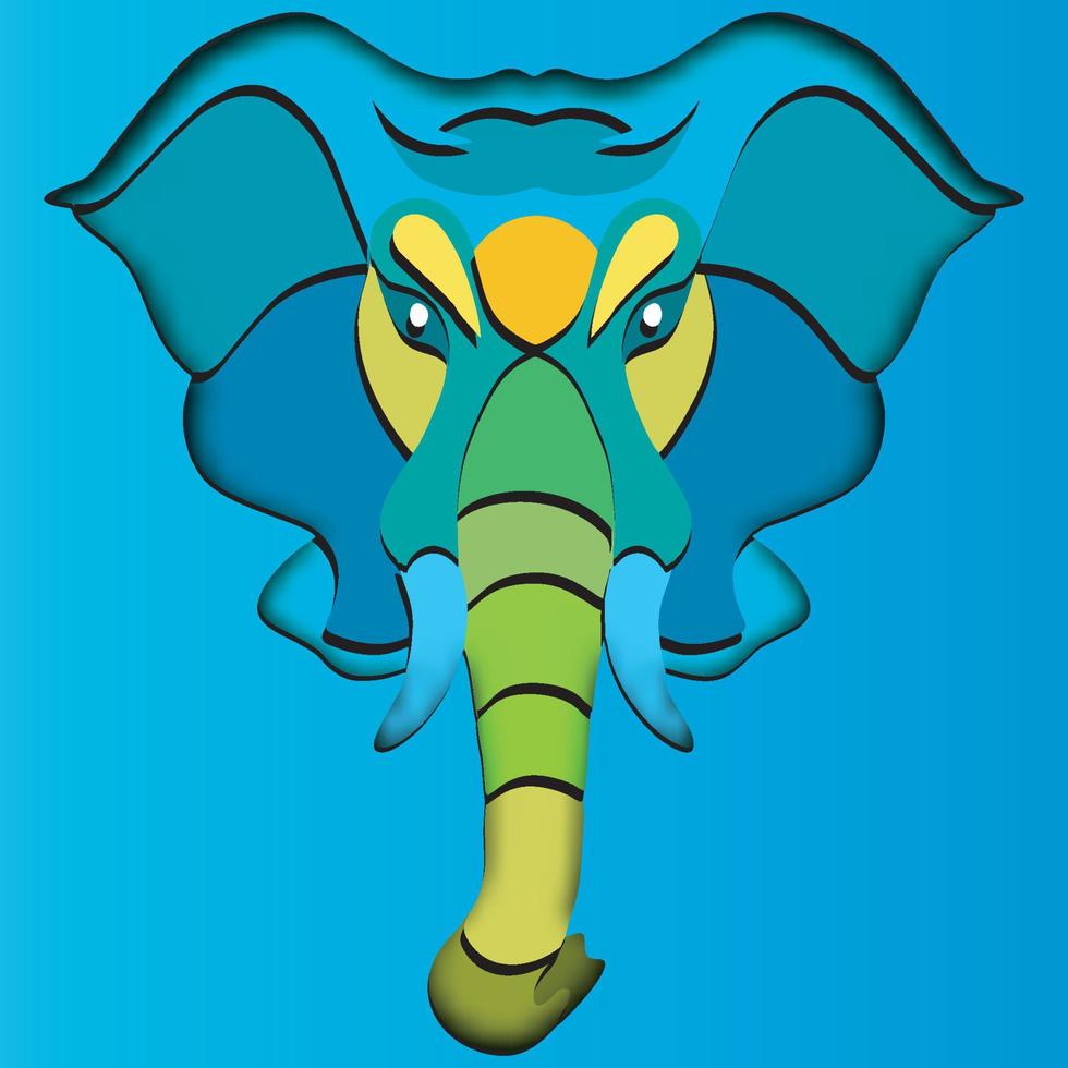 elefante colorido del vector. diseño abstracto. ilustración vectorial. vector