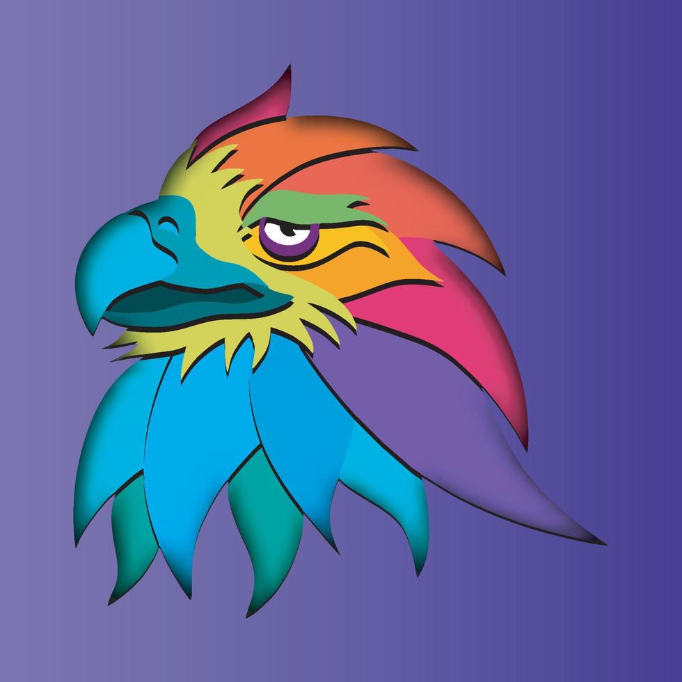 pájaro colorido del vector. diseño abstracto. ilustración vectorial. vector