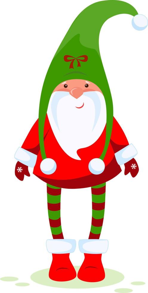 Vector illustration of a dwarf in a green cap