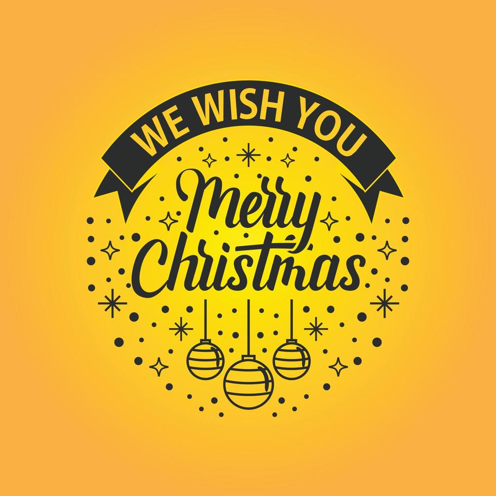 We Wish You Merry Christmas Gold vector