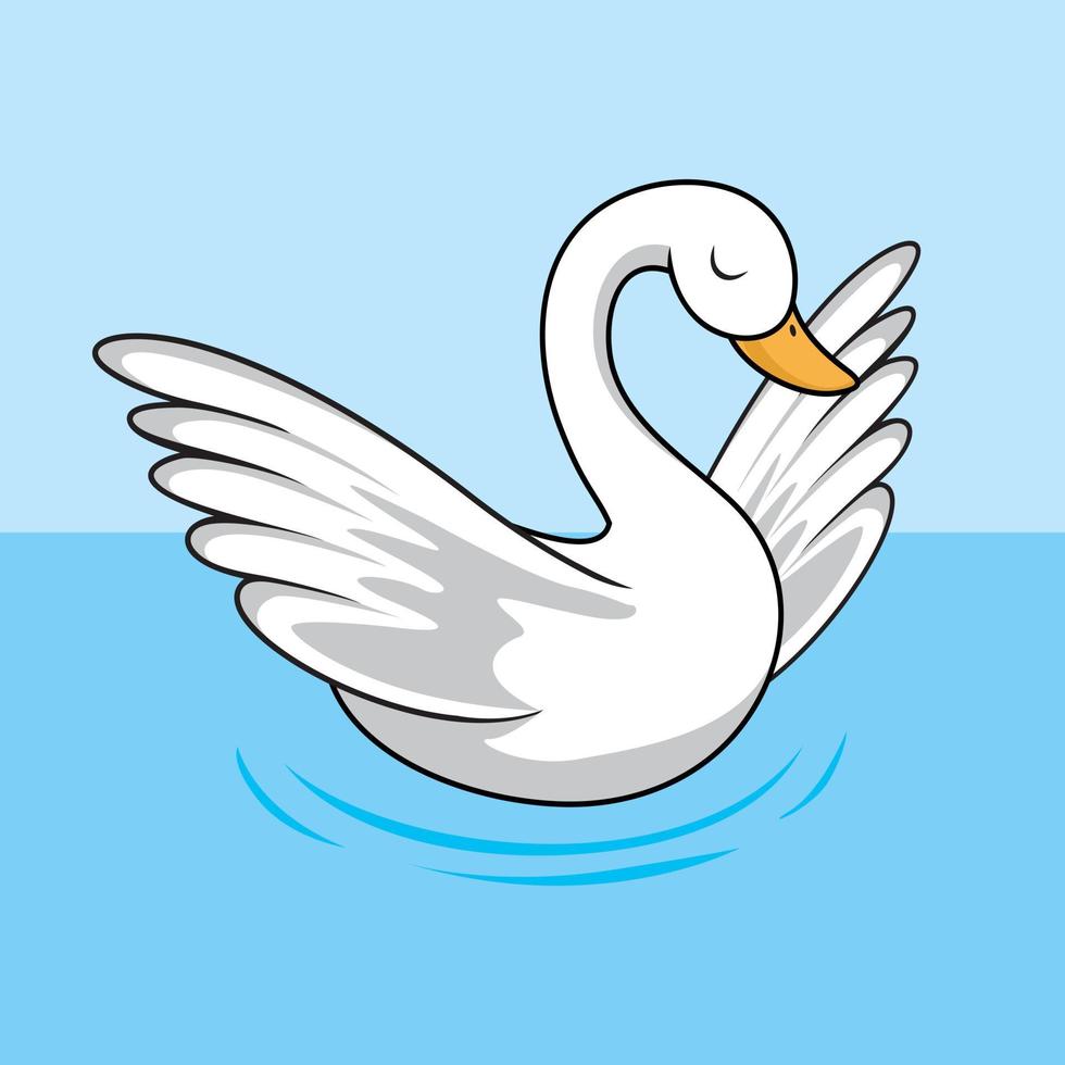 Ilustración de dibujos animados de cisne aislado vector