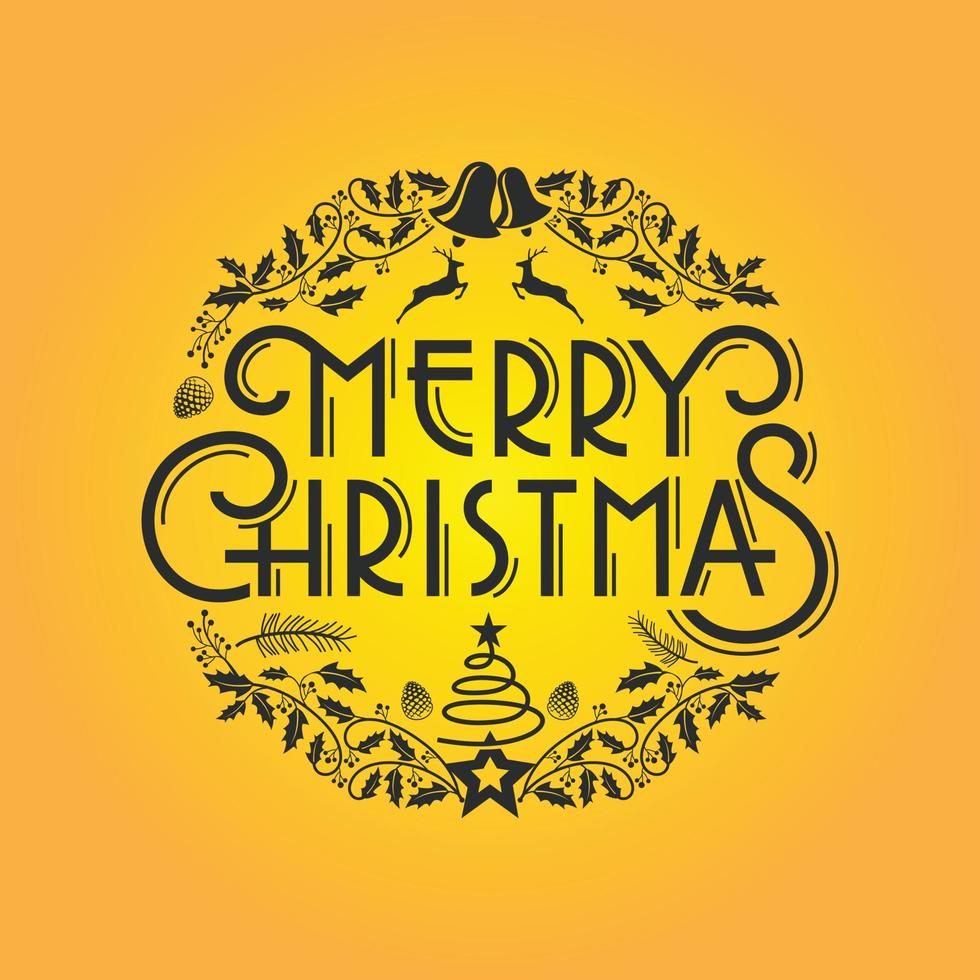 Merry Christmas Gold Ornament Elegant Rustic vector