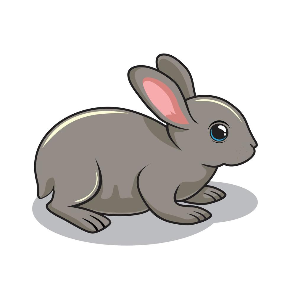 Ilustración de conejito de dibujos animados de conejo aislado vector