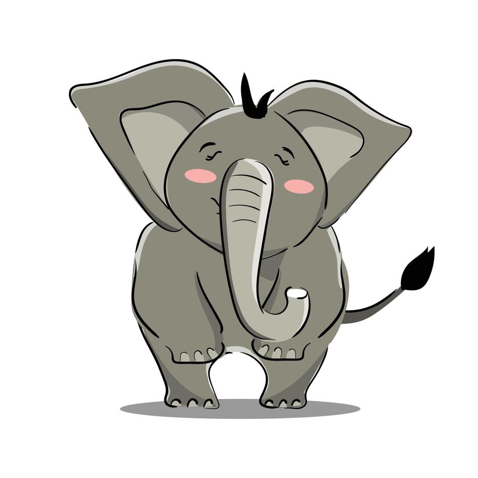 lindo bebé elefante vector