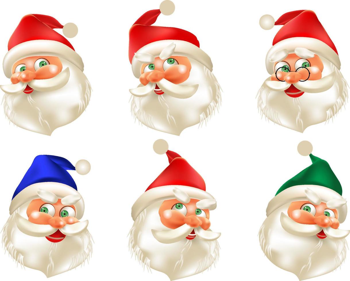 lindo santa claus en estilo plano aislado sobre fondo blanco. ilustración vectorial vector