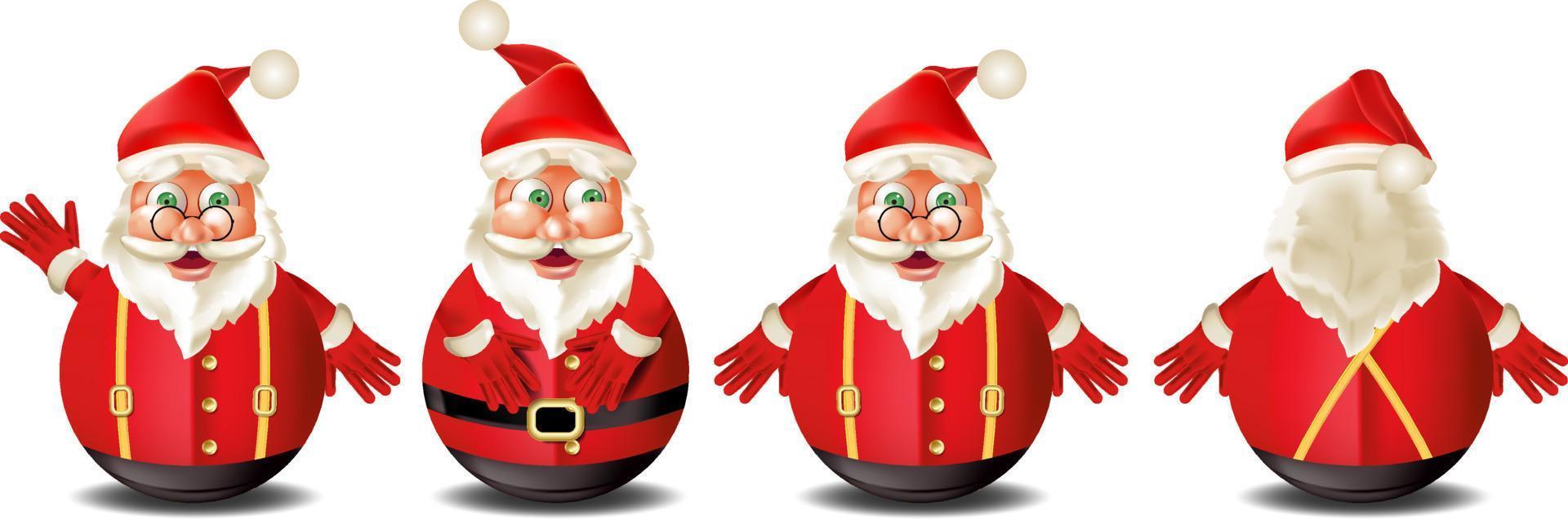 Cute Santa Claus in flat style isolated on white background. Vector illustration