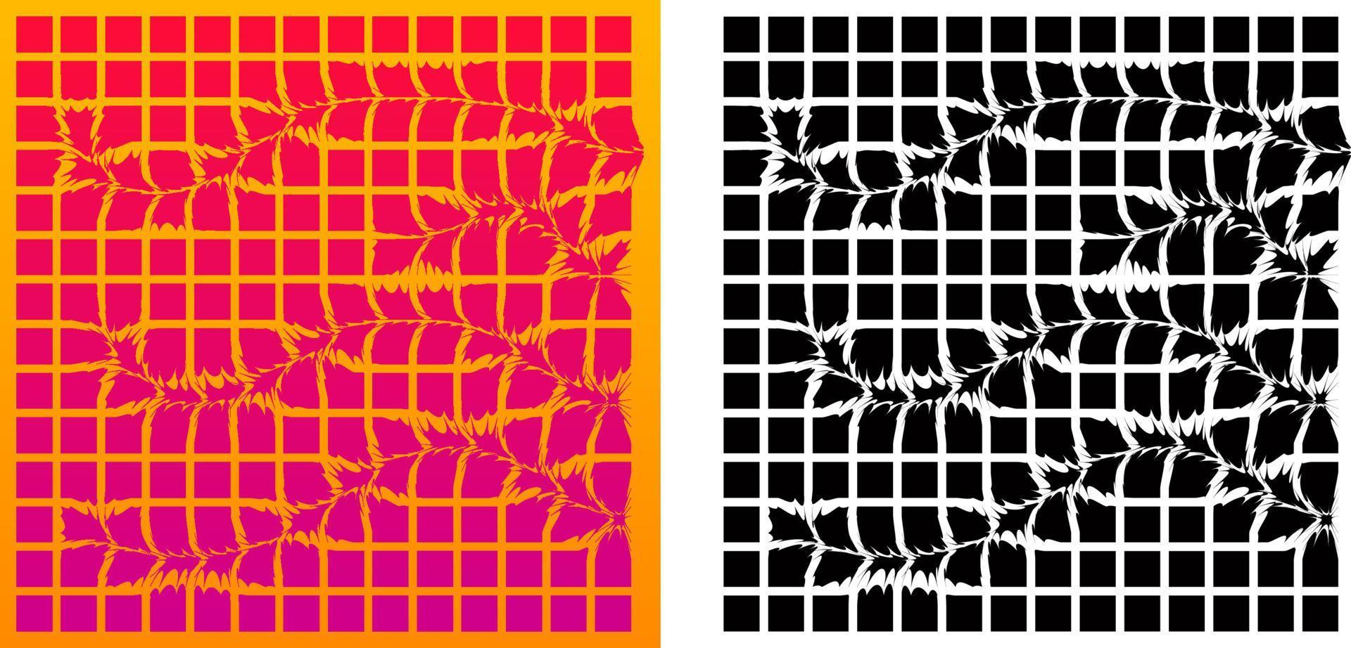 Colorful abstract patterns with squares vector