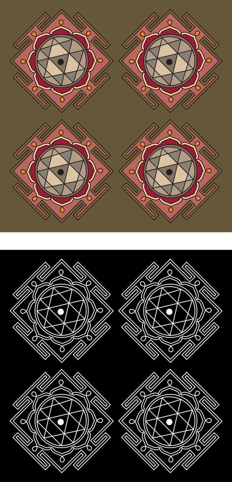Traditional Asian, Indian motif design for textile printing, fabric printings vector