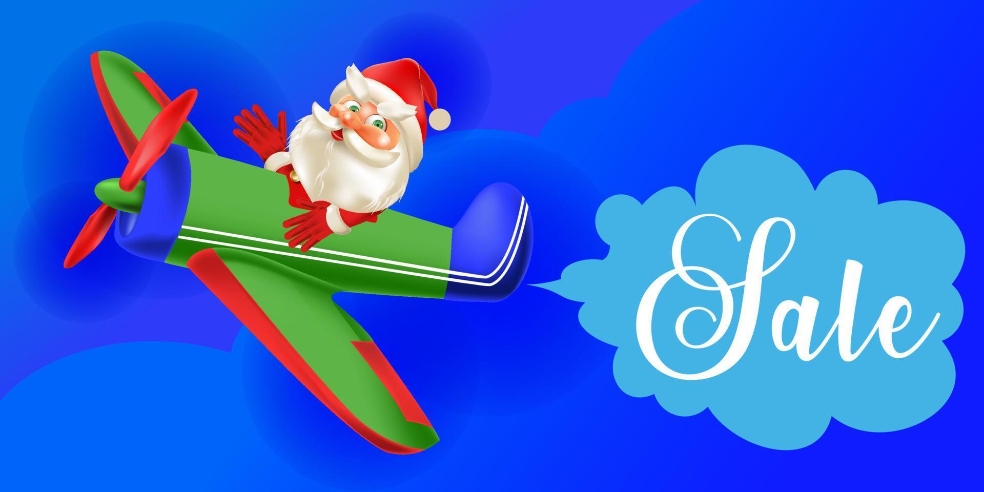 Cute Santa Claus in flat style isolated on white background. Vector illustration