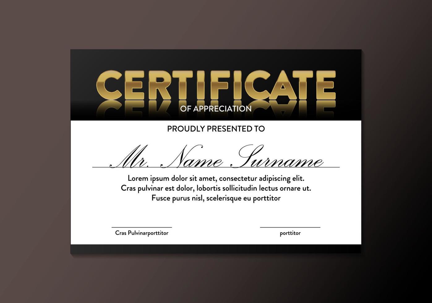 elegant certificate design for achievement and appreciation vector