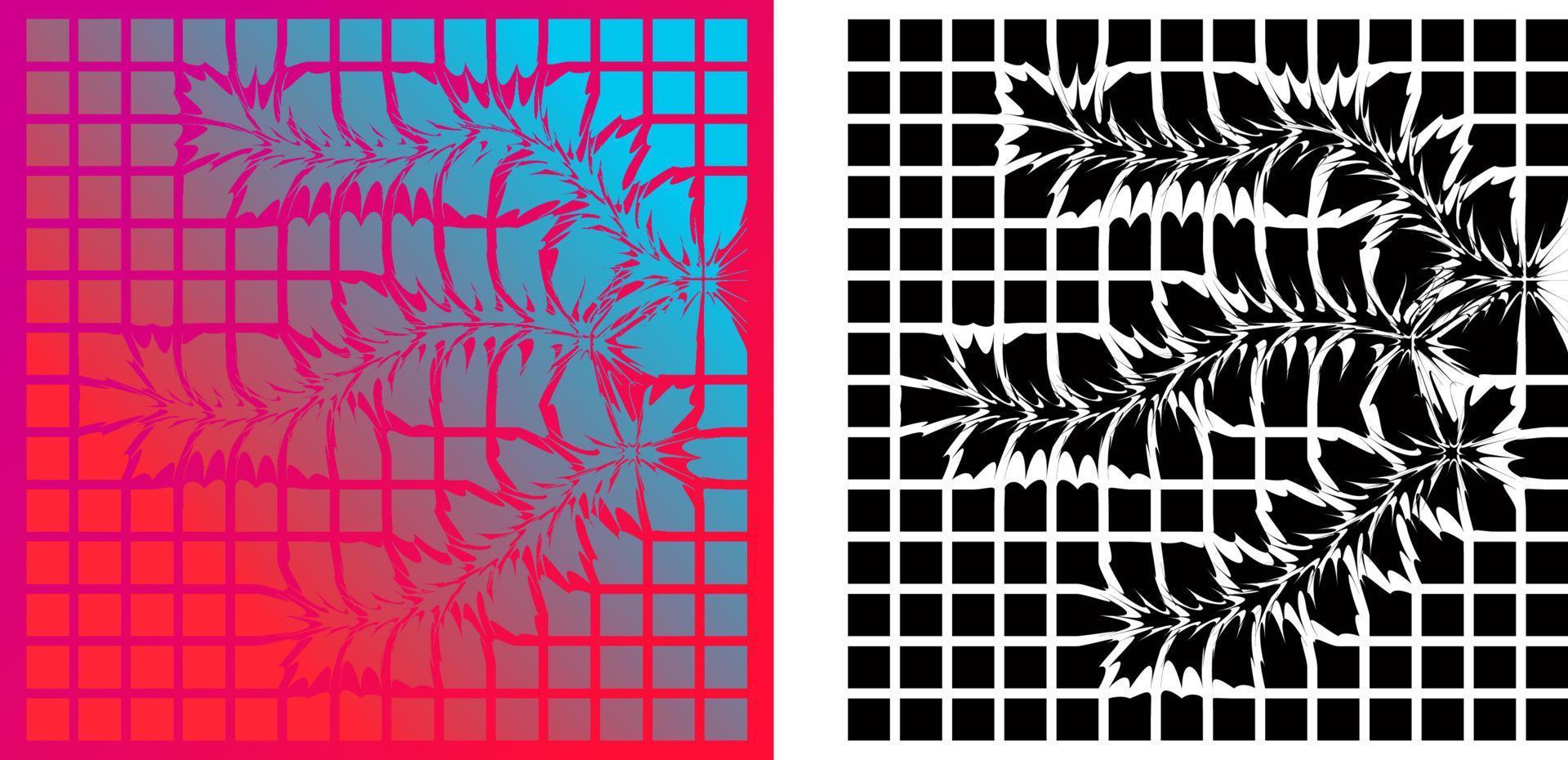 Colorful abstract patterns with squares vector