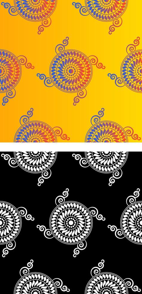 Traditional Asian, Indian motif design for textile printing, fabric printings vector