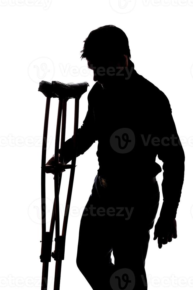 Man with broken leg photo