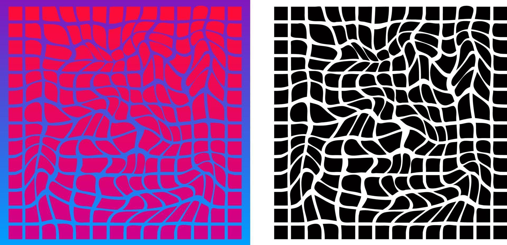 Colorful abstract patterns with squares vector